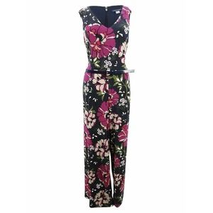 Tommy Hilfiger Belted Folk Floral Jumpsuit Navy